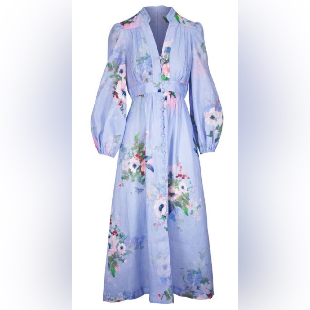 NWT $850 ZIMMERMANN Everley Plunge MIDI Dress Size AU 4 US 10-12 - Picture 4 of 15